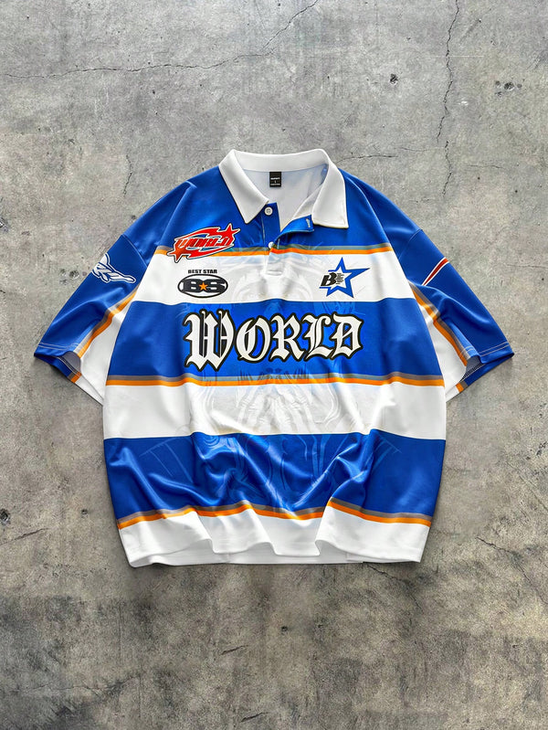 Camisa Manga Curta Gola de Polo Estilo Streetwear