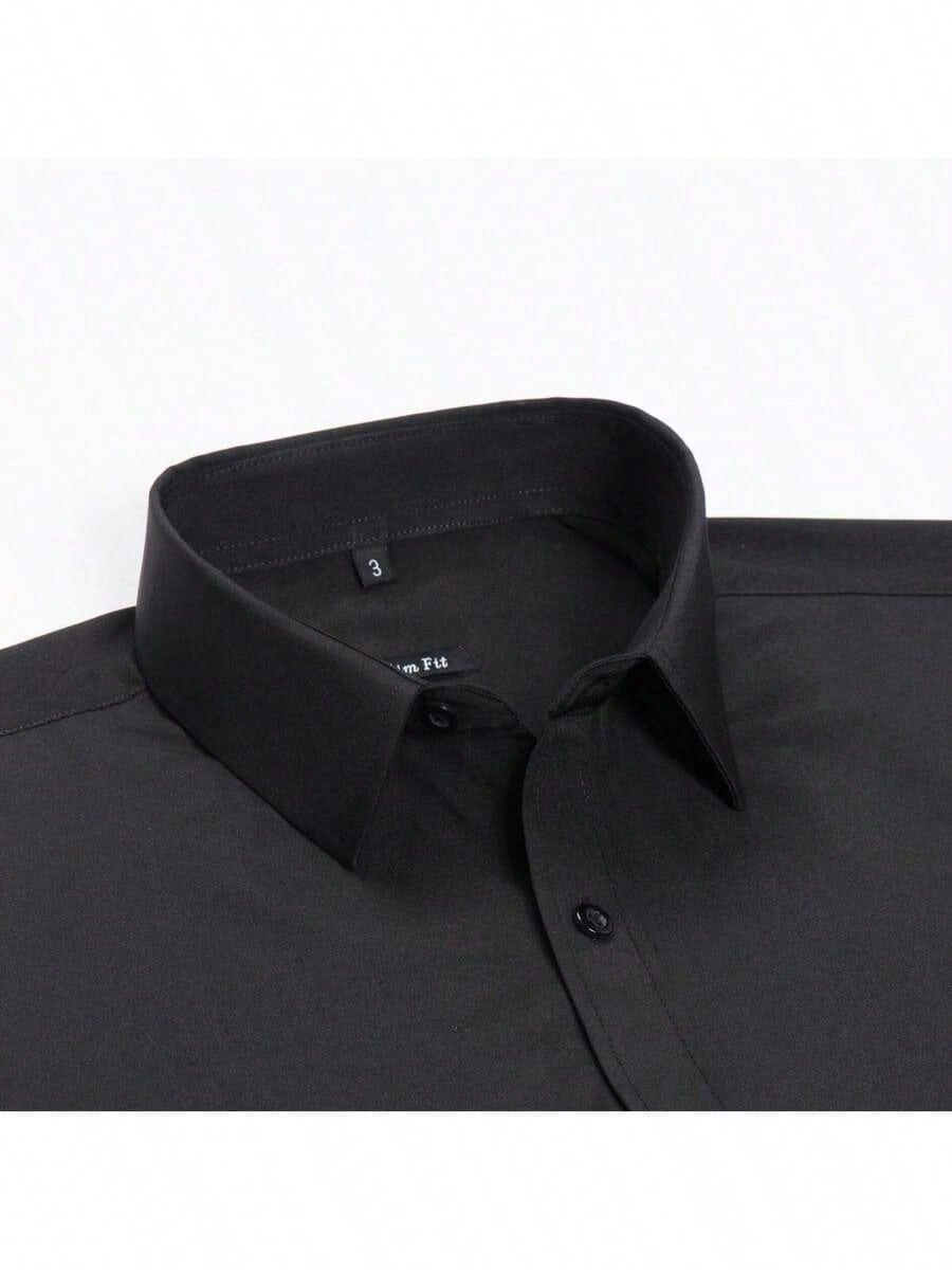 Camisa de Botão Social Manga Comprida Slim Fit Tipo Slim Luxo Premium não amassa