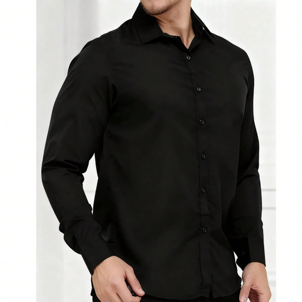 Camisa de Botão Social Manga Comprida Slim Fit Tipo Slim Luxo Premium não amassa