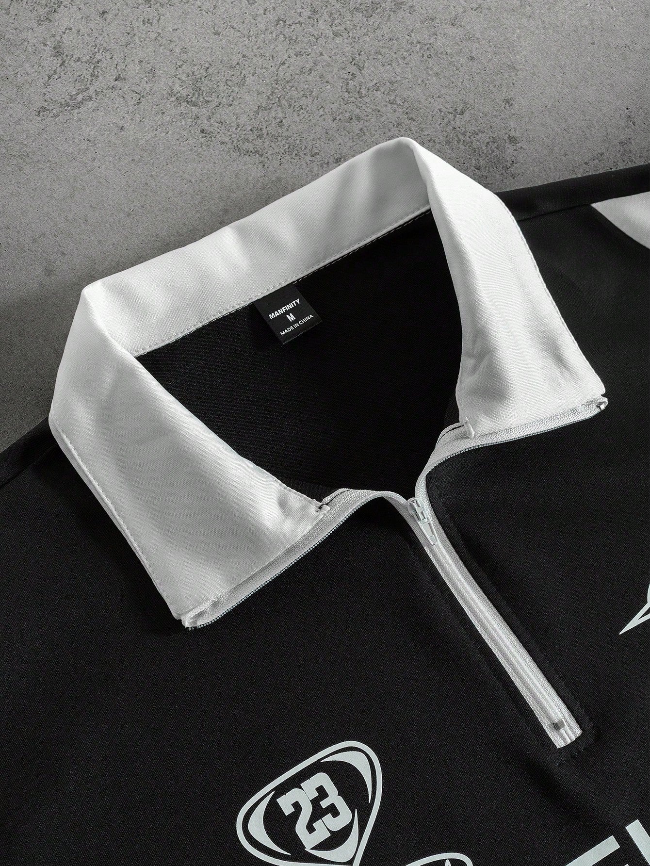 PAVTROS Camisa Polo Casual de Manga Curta com Estampa de Letra e Contraste de Cor para Homens