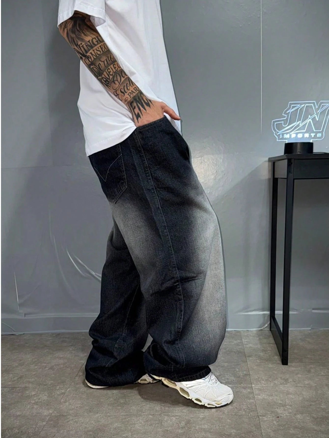 Calça Balão Jeans-Preto Dazzling Sportlife Baggy