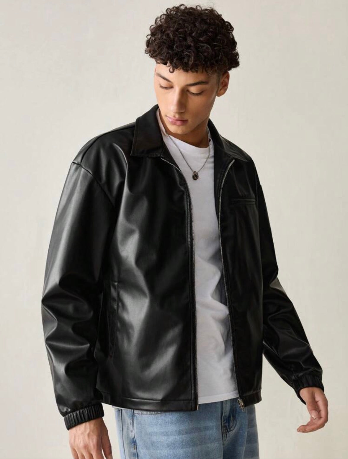 Jaqueta De Couro Masculina Slim Resistente