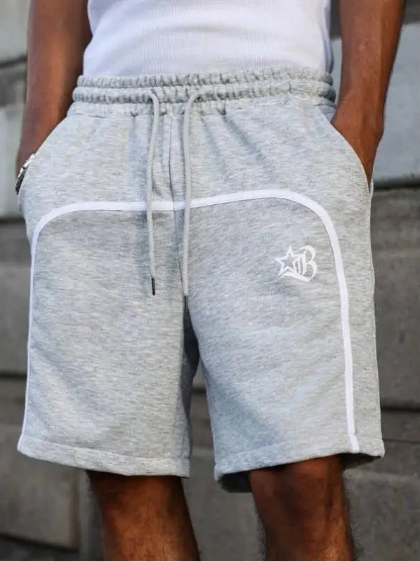 orts Masculinos Estilo Streetwear com Estampa de Letras e Cordão, Calças Retrô Ciwalk de Nove Peças, Tamanho ande com C...