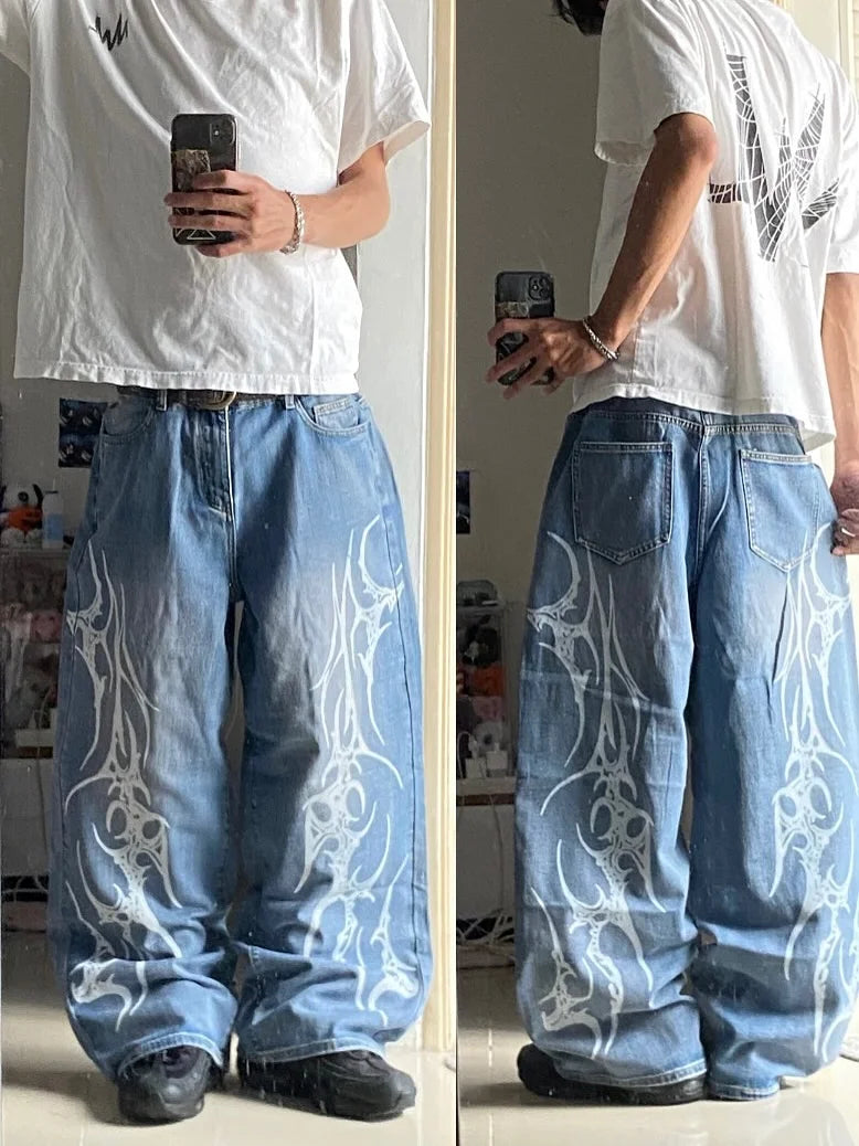Calças Jeans Baggy Retro Y2K Moda oversized streetwear