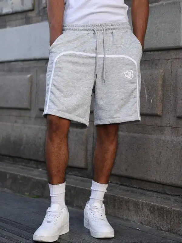 orts Masculinos Estilo Streetwear com Estampa de Letras e Cordão, Calças Retrô Ciwalk de Nove Peças, Tamanho ande com C...