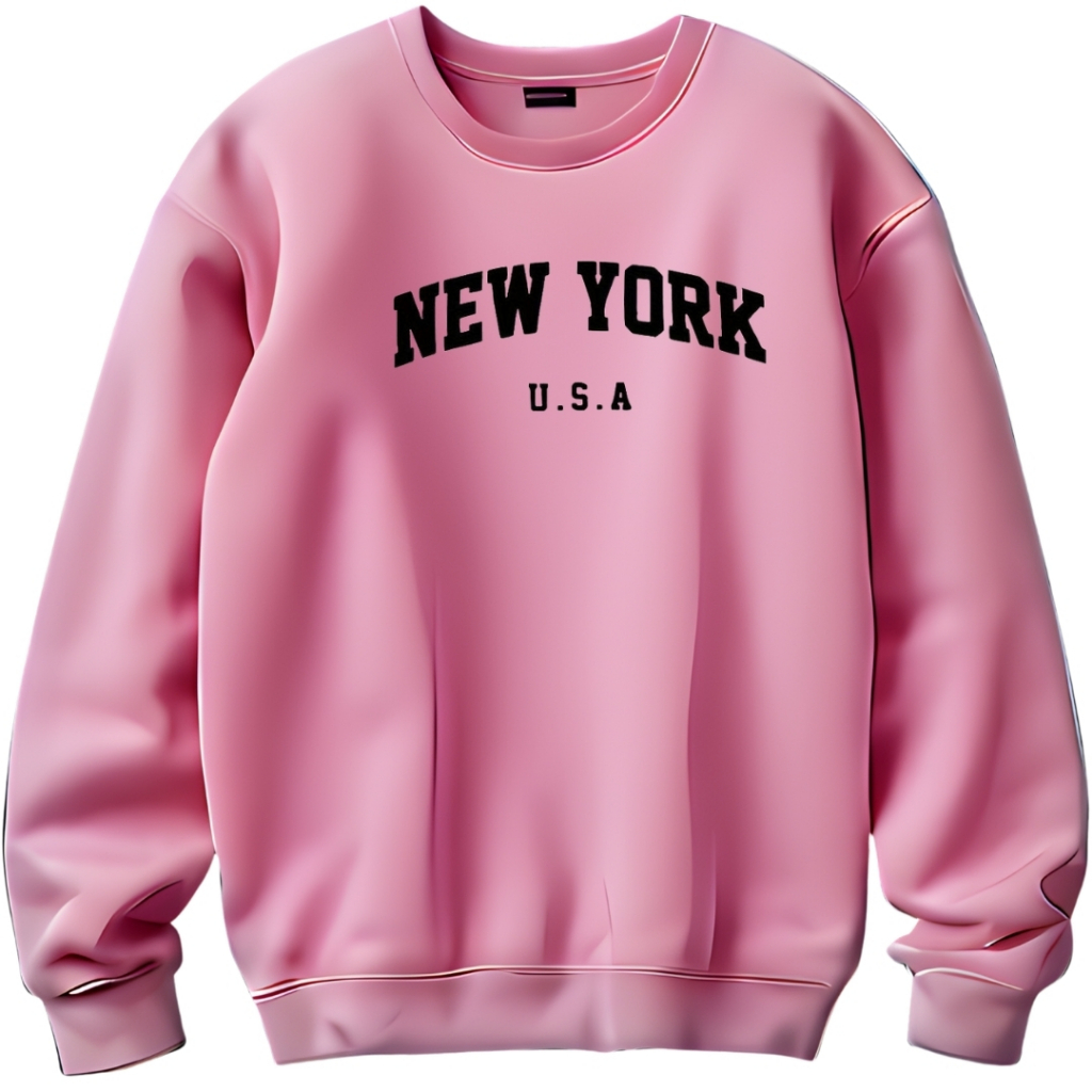 Moletom New York Gola Redonda Liso Sem Capuz