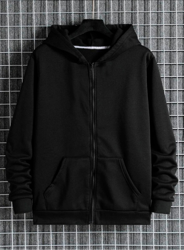 Moletom All Black Com Zíper 